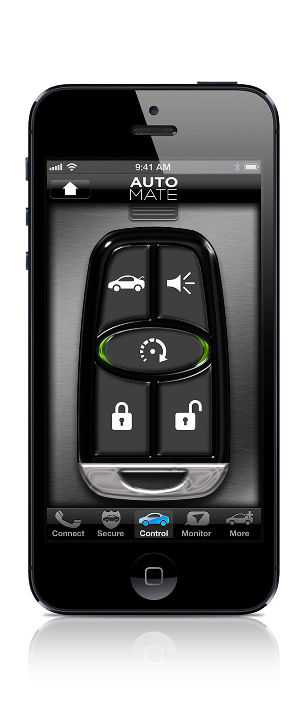 Car Control UI Screen (no Auxiliary Buttons) - Viper SmartStart Mobile App