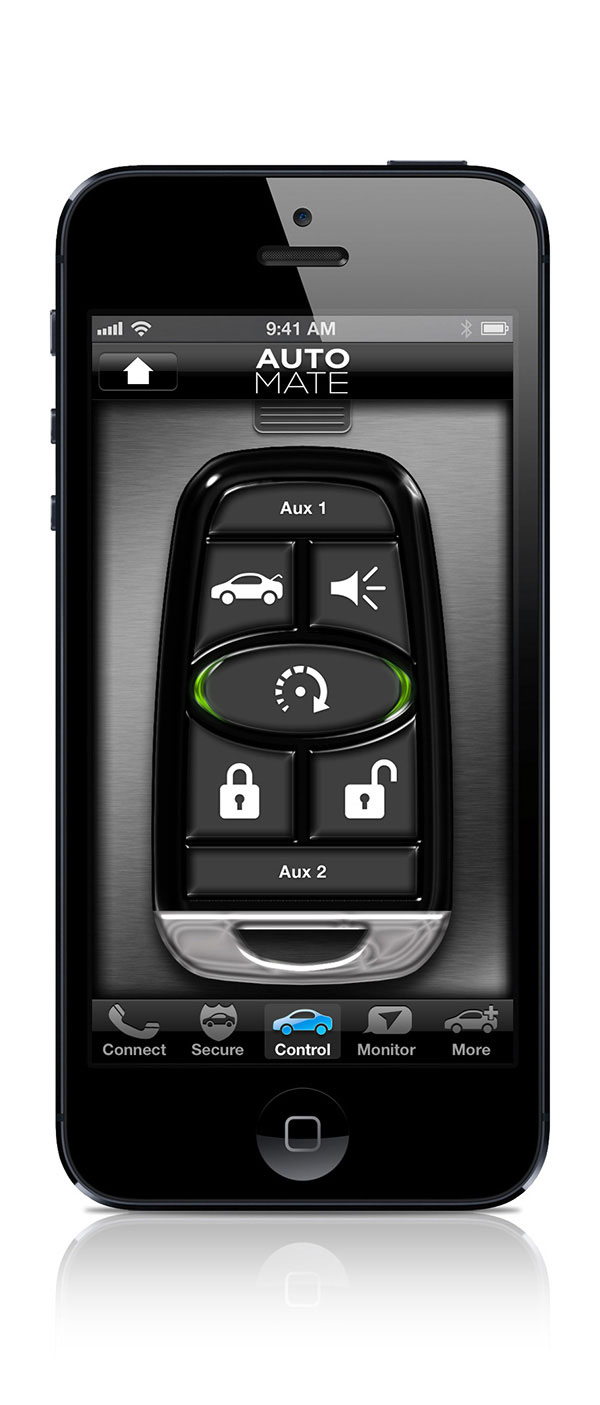 Car Control UI Screen (with Auxiliary Buttons) - Viper SmartStart Mobile App