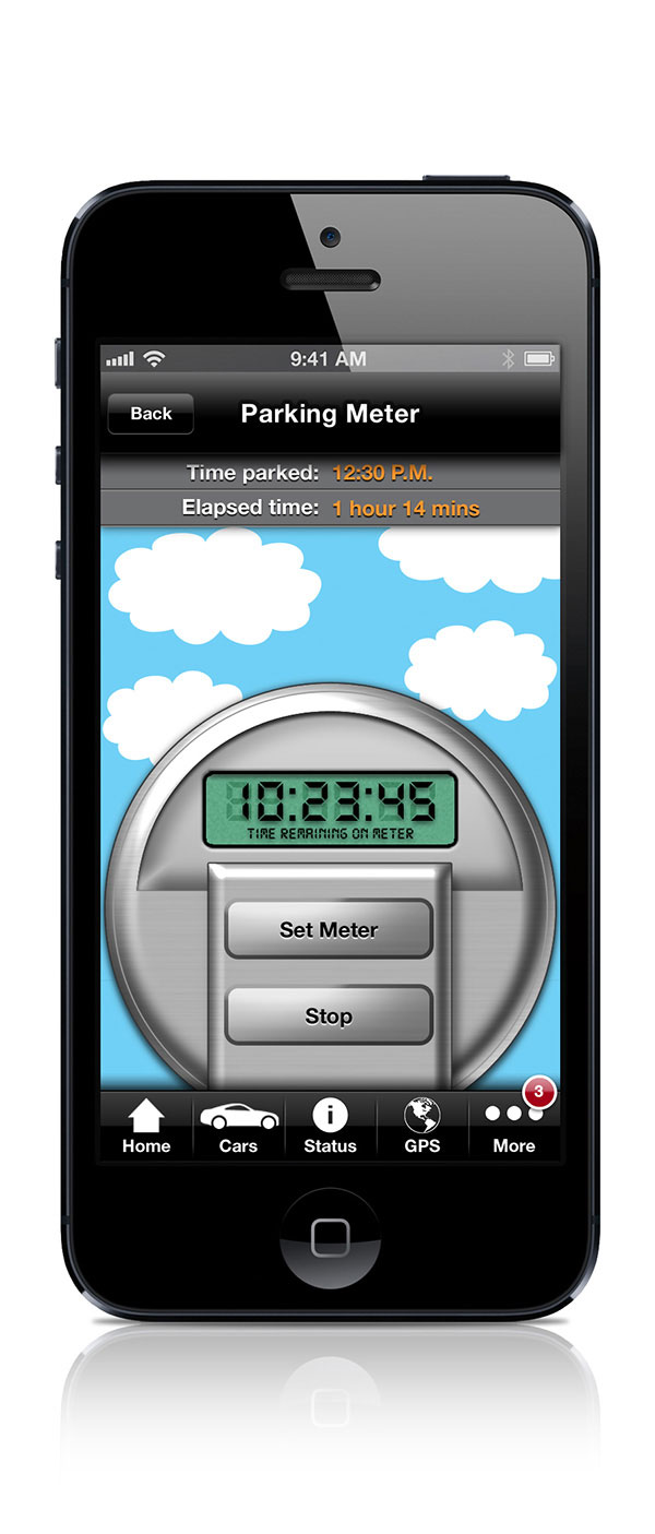 Parking Meter UI Screen - Directed SmartStart Mobile App