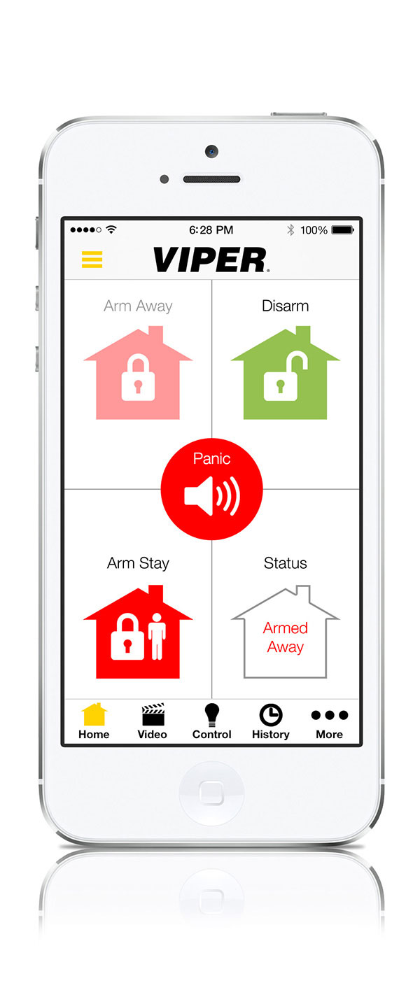 Home Control UI Screen 2: Armed Away - Viper Home Mobile App