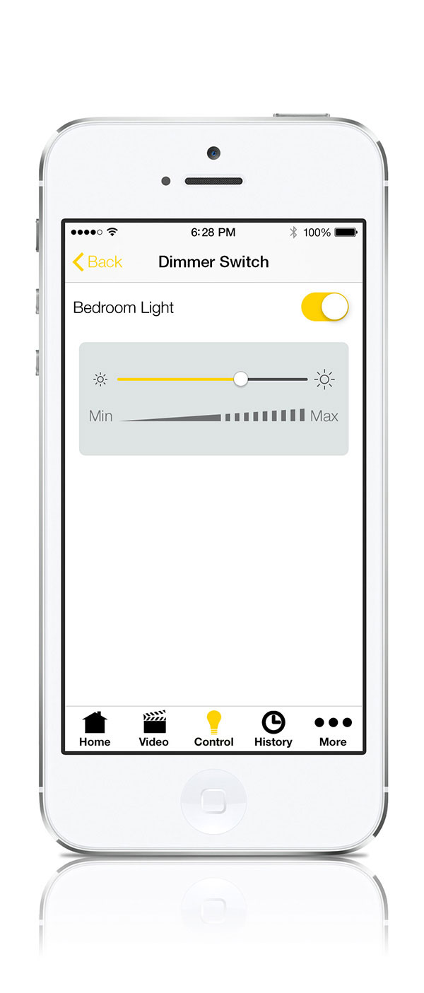 Dimmer Slider UI Screen - Viper Home Mobile App