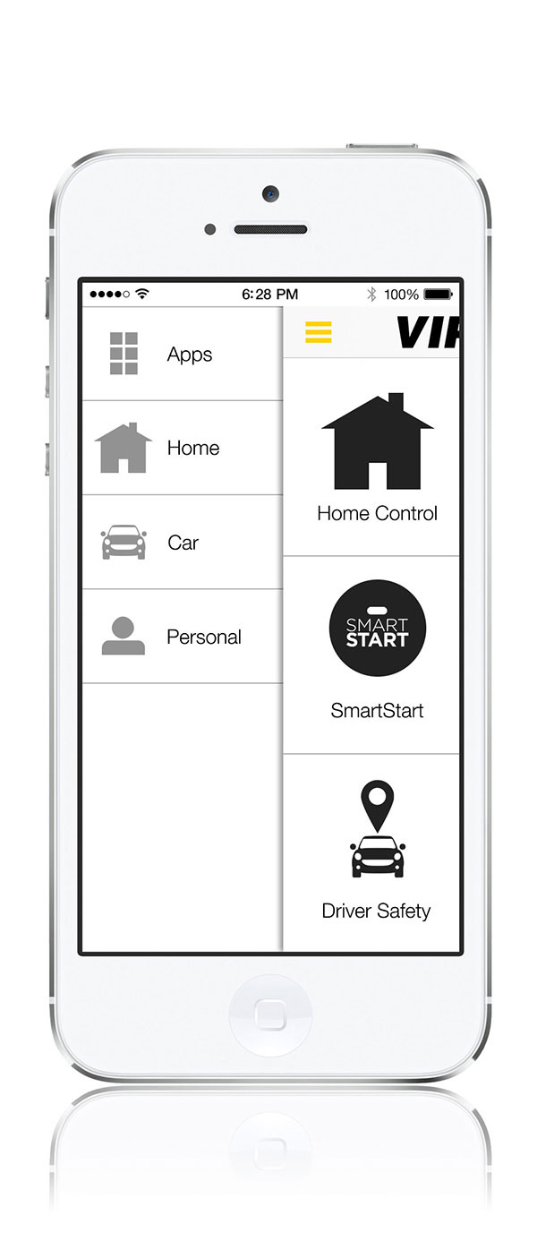 Slideout Menu UI Screen - Viper Home Mobile App