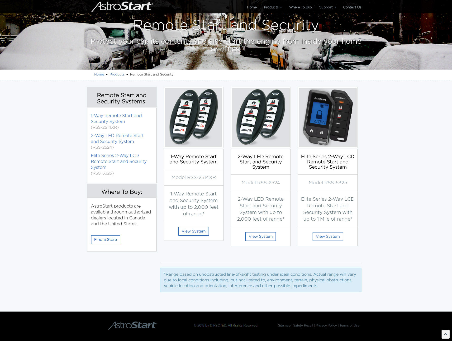 Product Category Subpage - AstroStart.com Web Site Redesign