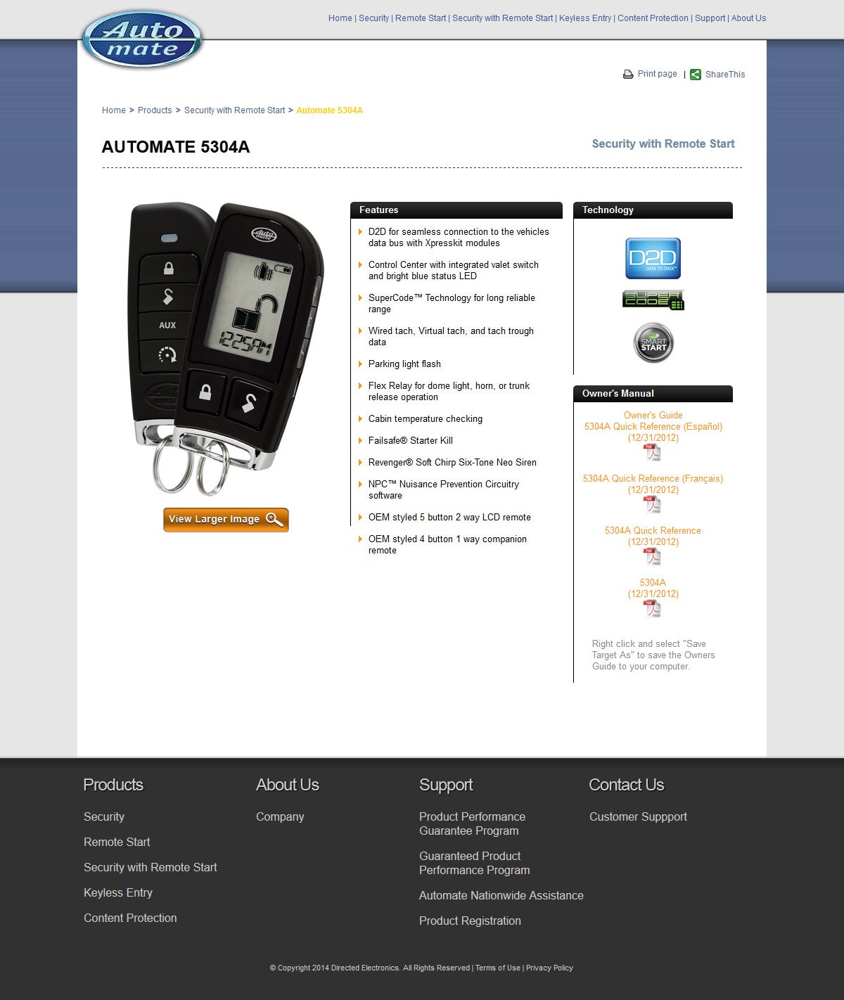 Product Detail Subpage - ProStartSystems.com Web Site Redesign