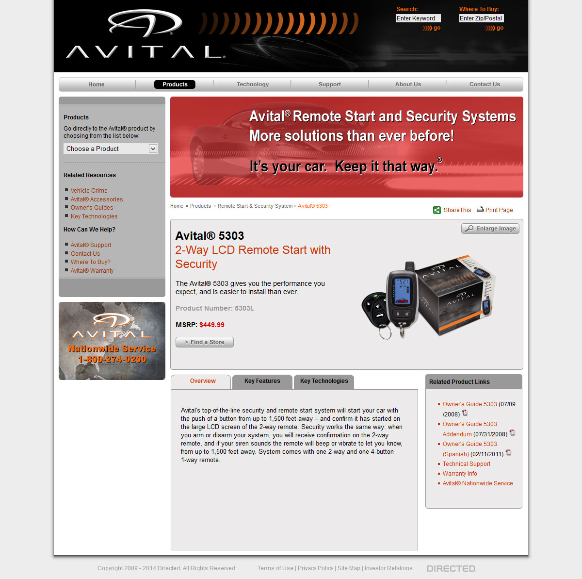 Product Detail Subpage - Avital.com Web Site Redesign (v2.0)