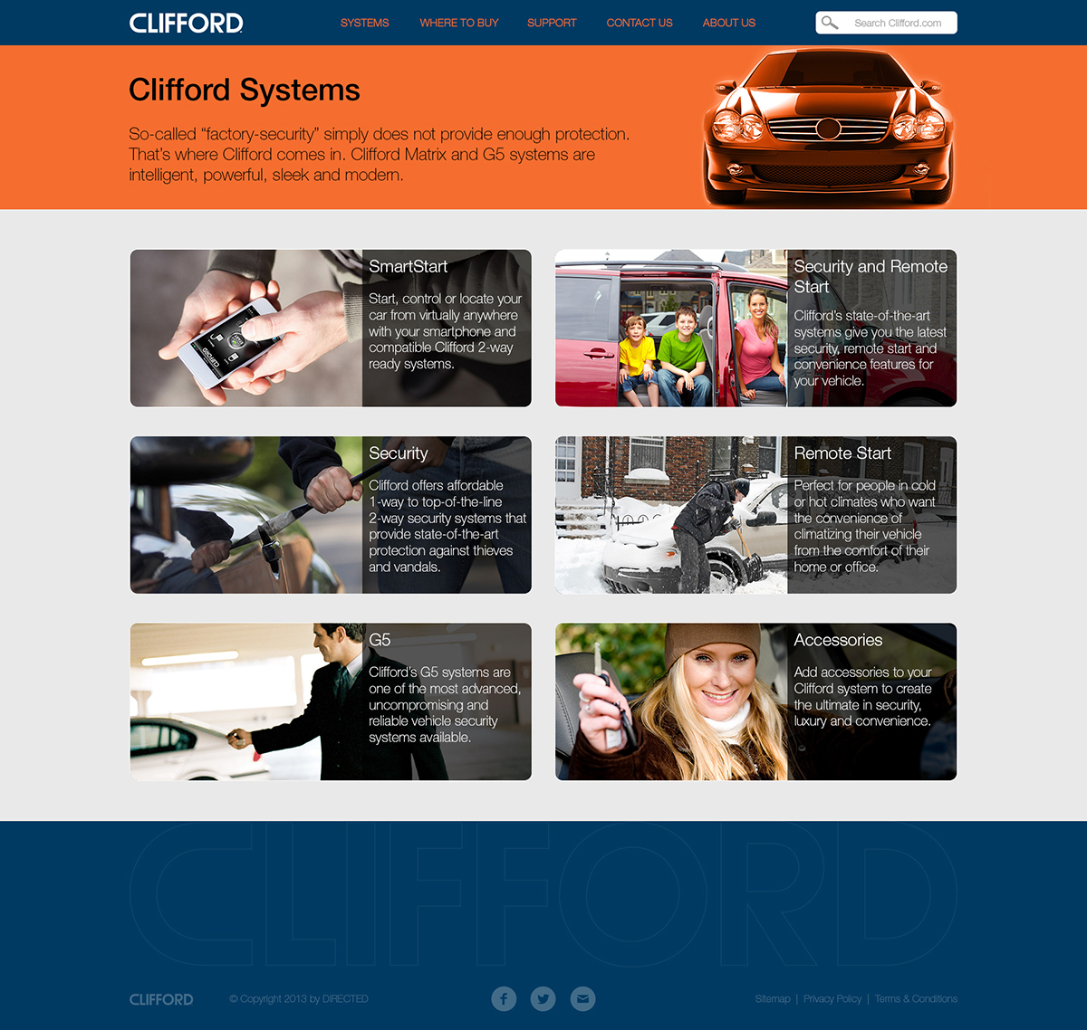 Systems Subpage - Clifford.com Web Site Redesign