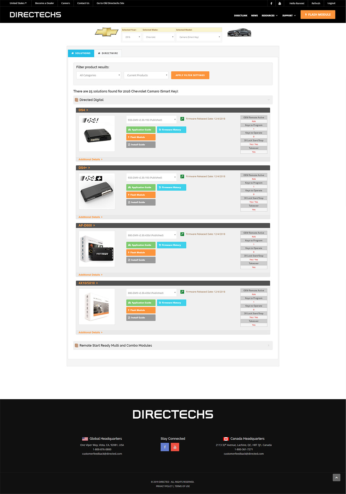 Vehicle Search Results Subpage - Directechs.com Web Site Redesign
